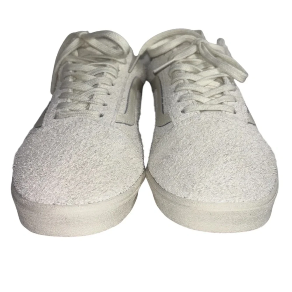 Vans Sneakers Textured Suede Low Top White Limited Edition Lace Up Men’s Size 7